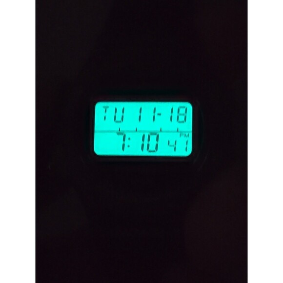 Vintage Timex Atlantis 100 Indiglo Digital Watch Purple Green 100M New Battery - Picture 11 of 11